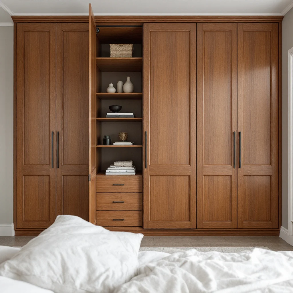 cucina su misura in rovere naturale con piano in pietra